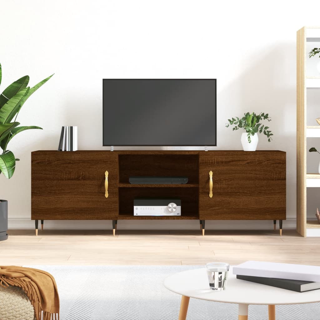 Tv-meubel 150x30x50 cm bewerkt hout bruin eikenkleur