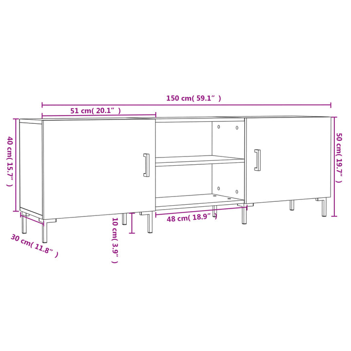 Tv-meubel 150x30x50 cm bewerkt hout sonoma eikenkleurig