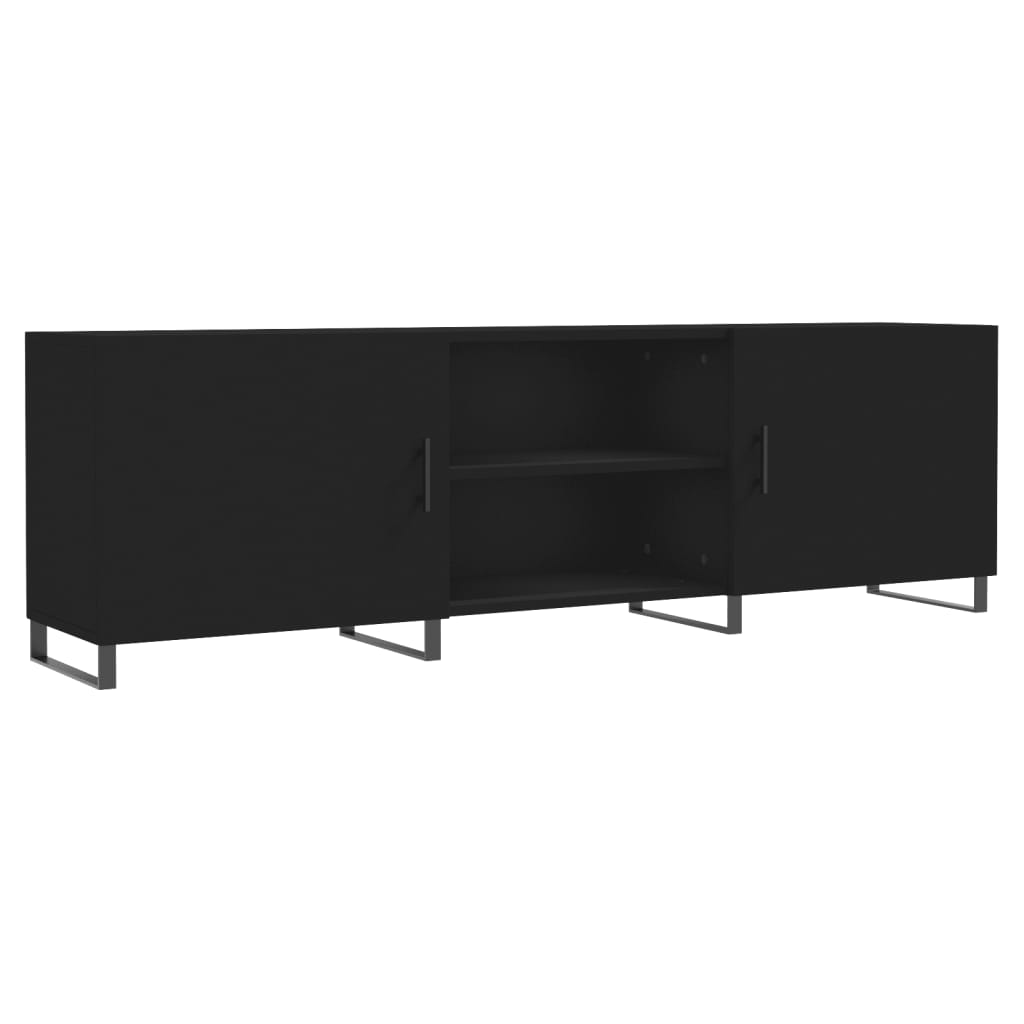 Tv-meubel 150x30x50 cm bewerkt hout zwart