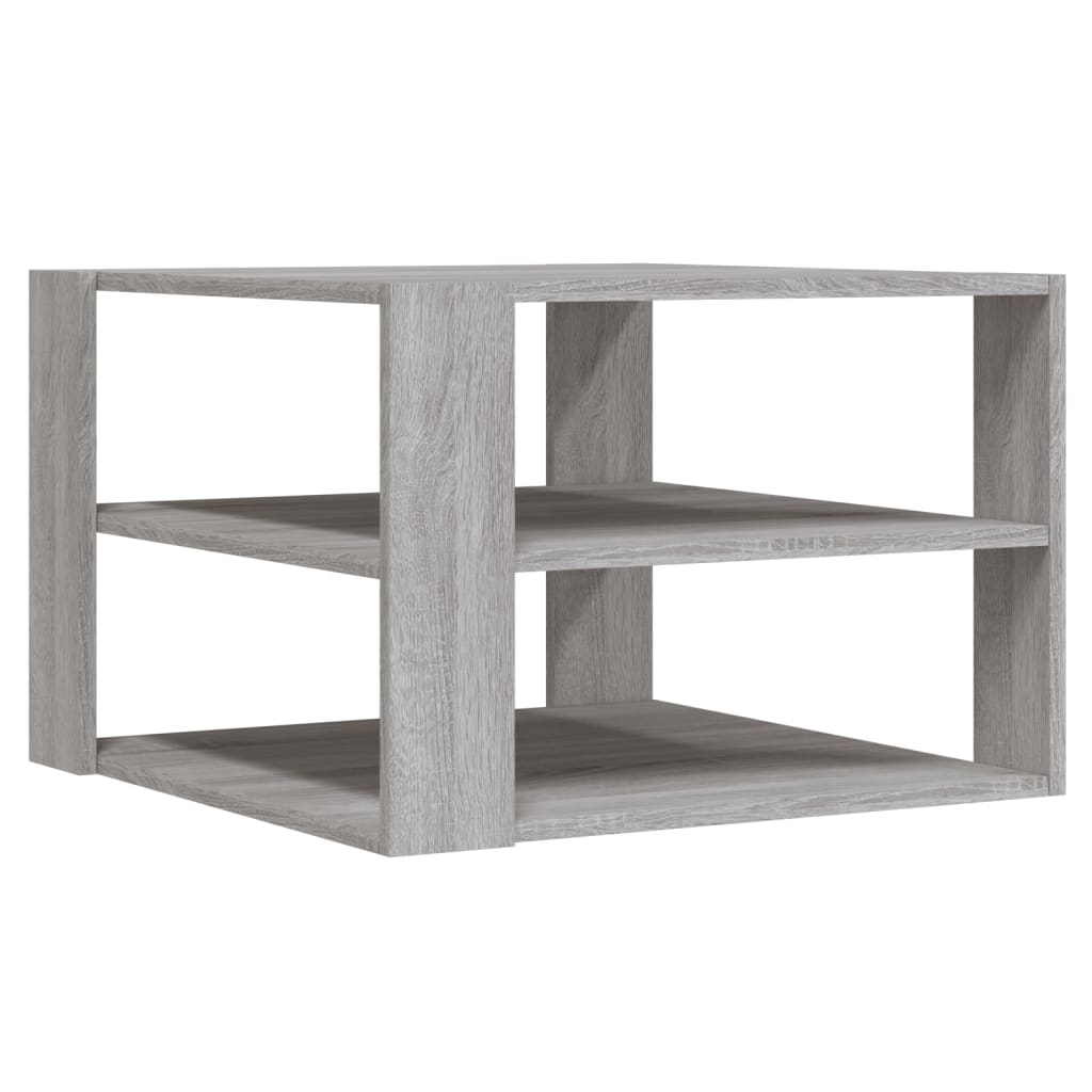 Salontafel 59,5x59,5x40 cm bewerkt hout grijs sonoma