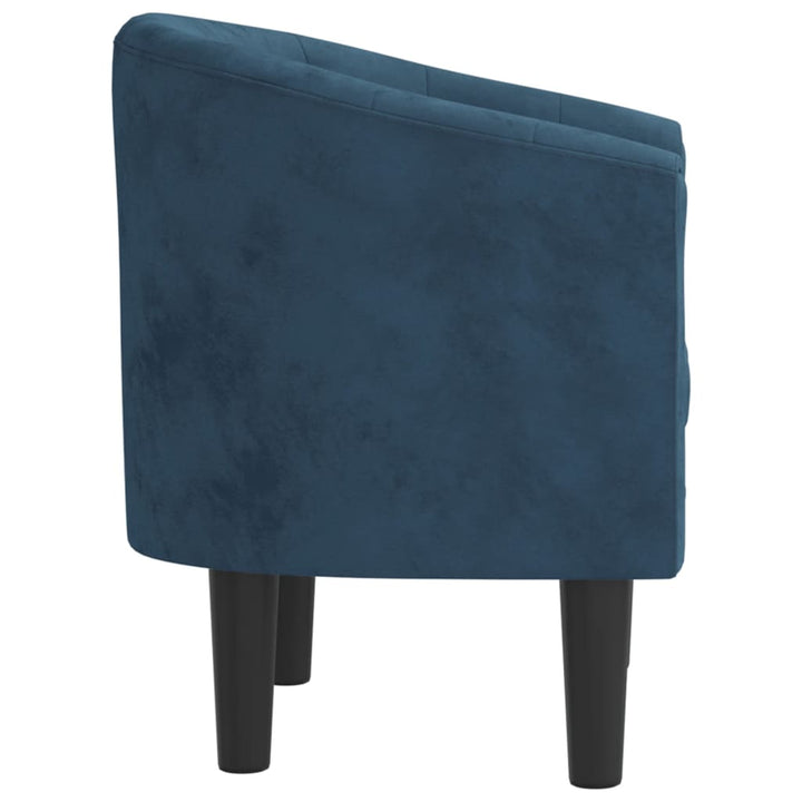 Kuipstoel fluweel donkerblauw