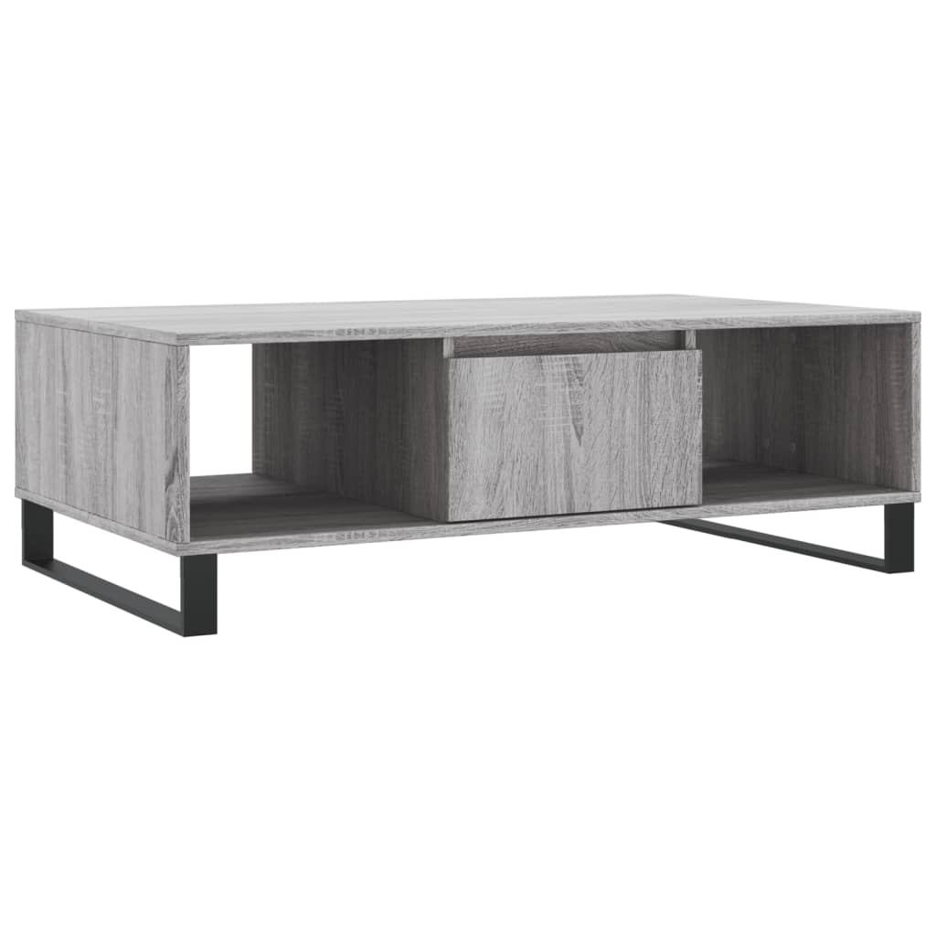 Salontafel 104x60x35 cm bewerkt hout grijs sonoma