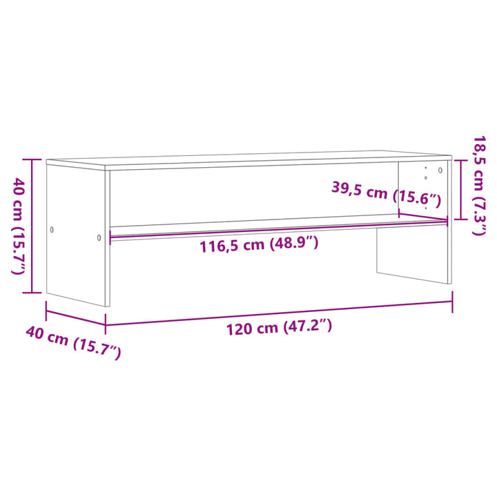 Tv-meubel 120x40x40 cm bewerkt hout gerookt eikenkleurig