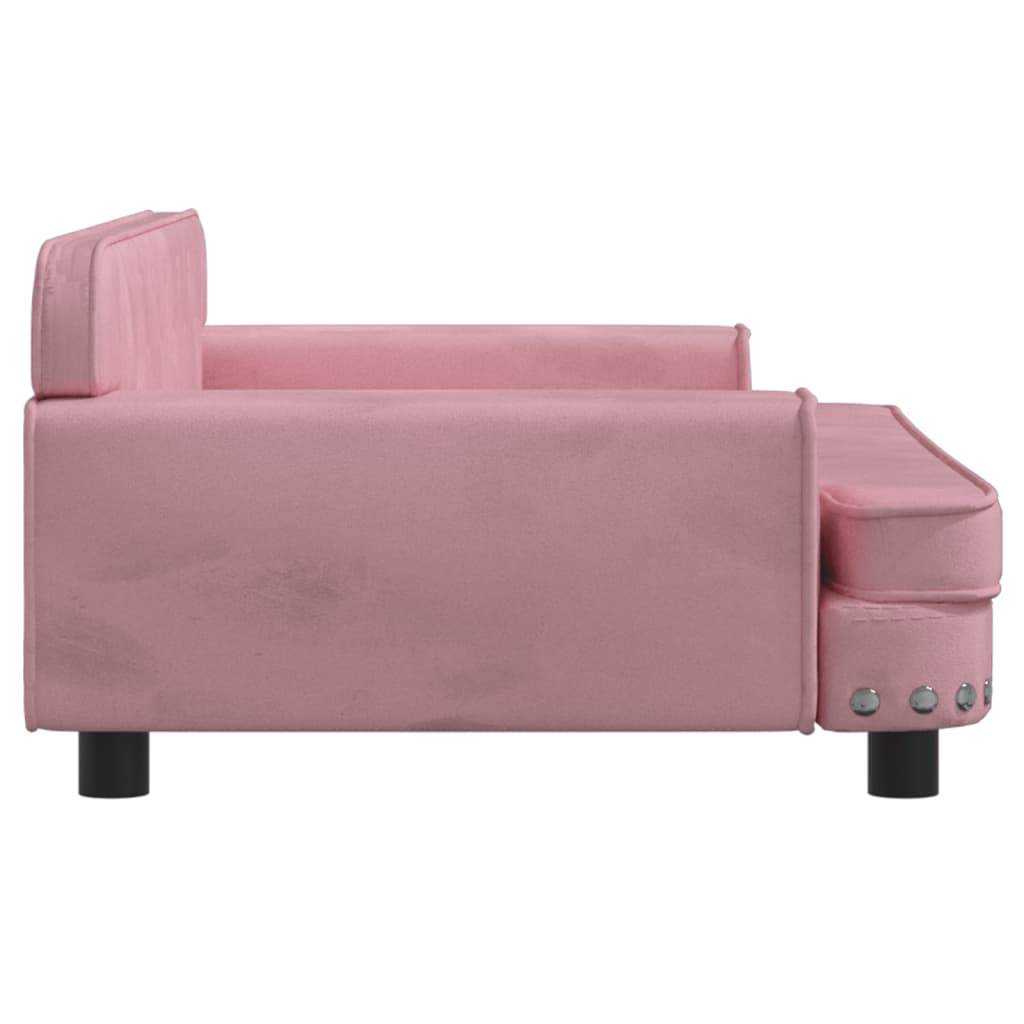 Kinderbank 90x53x30 cm fluweel roze