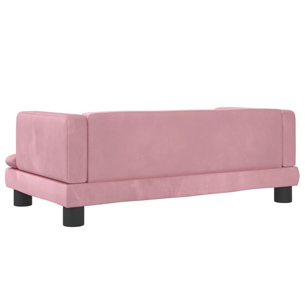 Kinderbank 80x45x30 cm fluweel roze