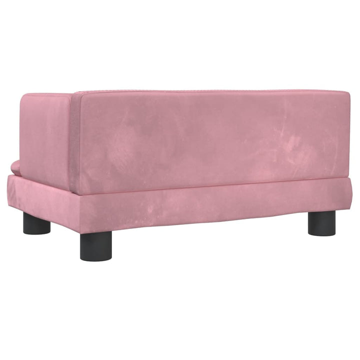 Kinderbank 60x40x30 cm fluweel roze
