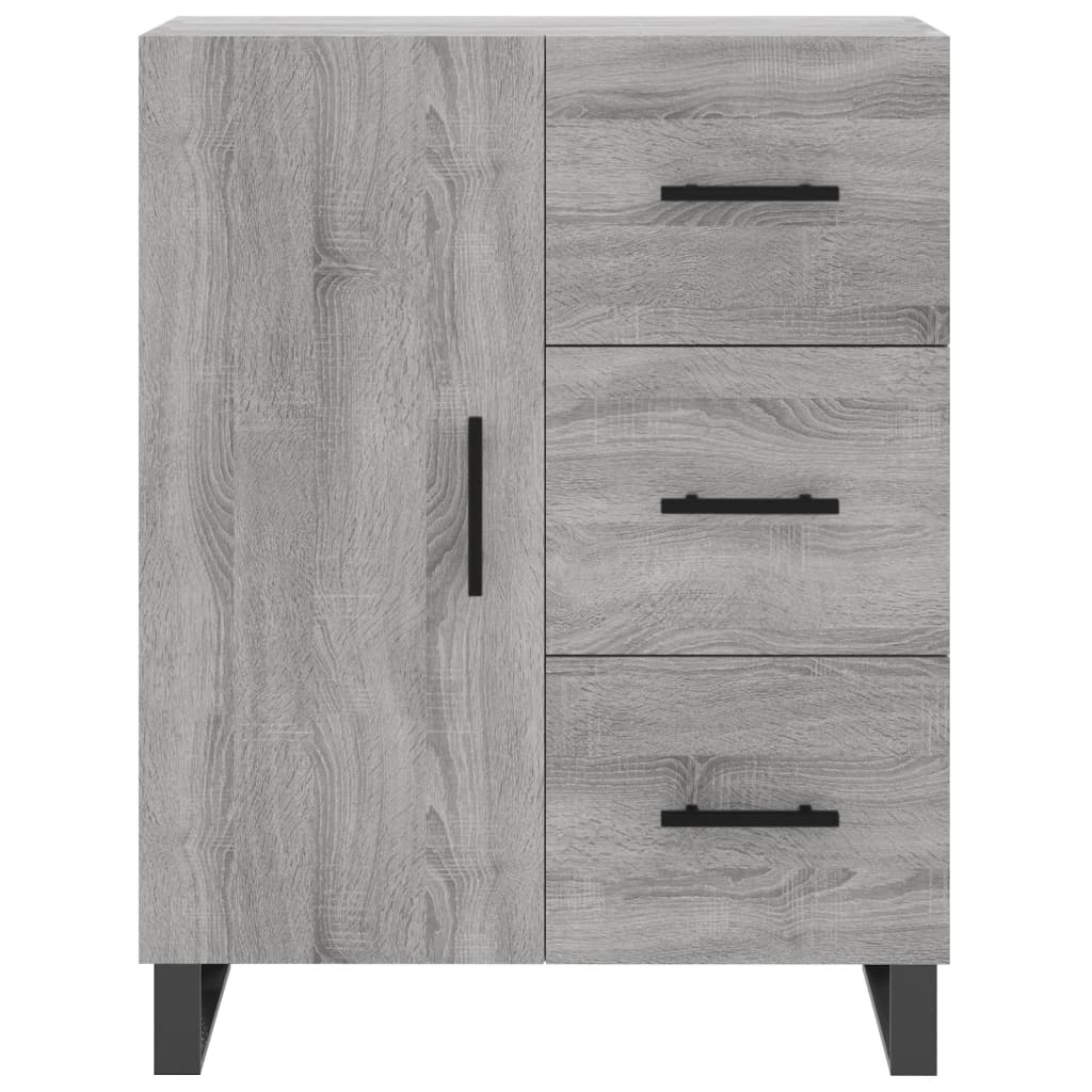 Hoge kast 69,5x34x180 cm bewerkt hout grijs sonoma eikenkleurig