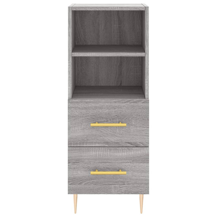 Hoge kast 34,5x34x180 cm bewerkt hout grijs sonoma eikenkleurig