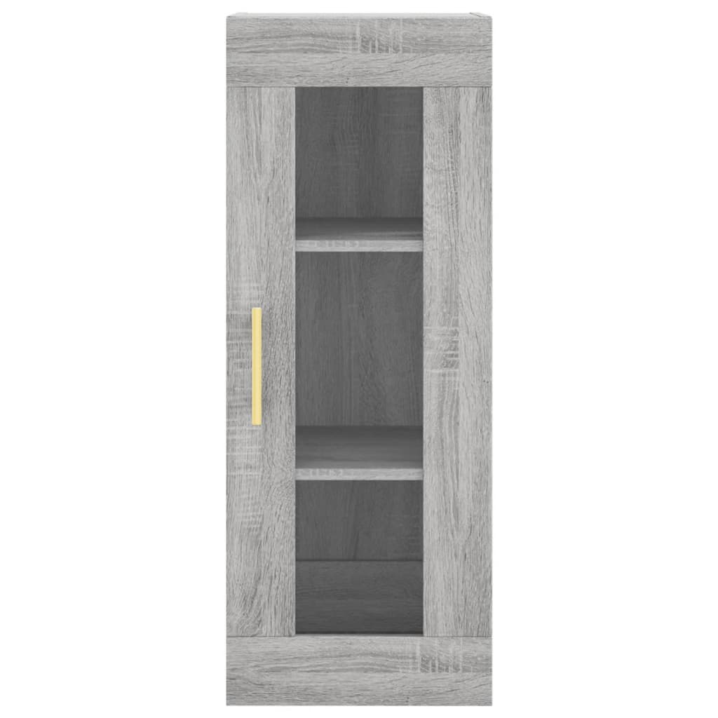 Hoge kast 34,5x34x180 cm bewerkt hout grijs sonoma eikenkleurig