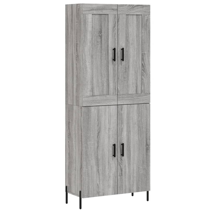 Hoge kast 69,5x34x180 cm bewerkt hout grijs sonoma eikenkleurig