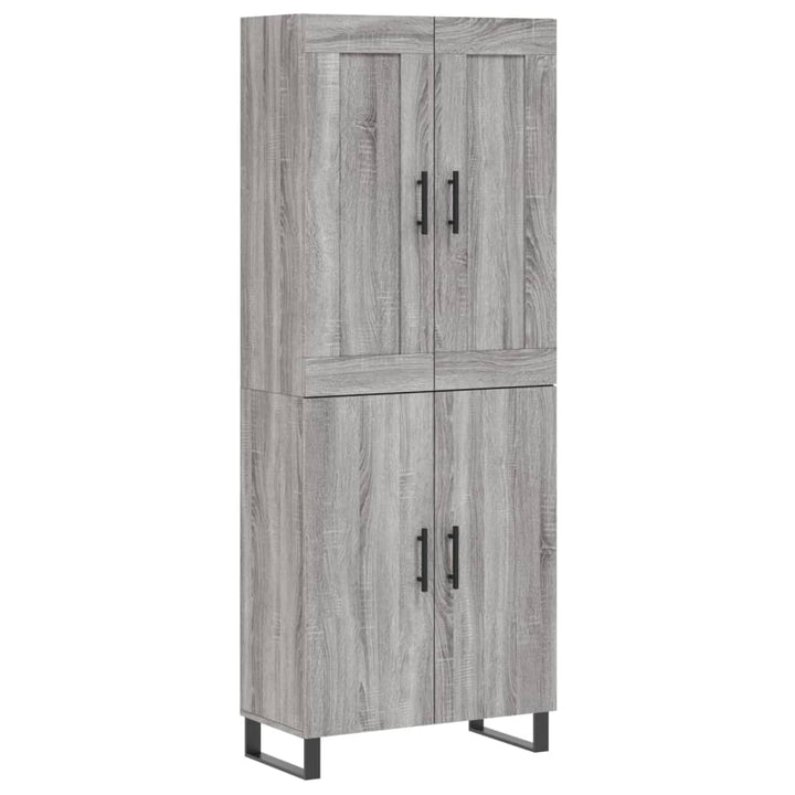 Hoge kast 69,5x34x180 cm bewerkt hout grijs sonoma eikenkleurig