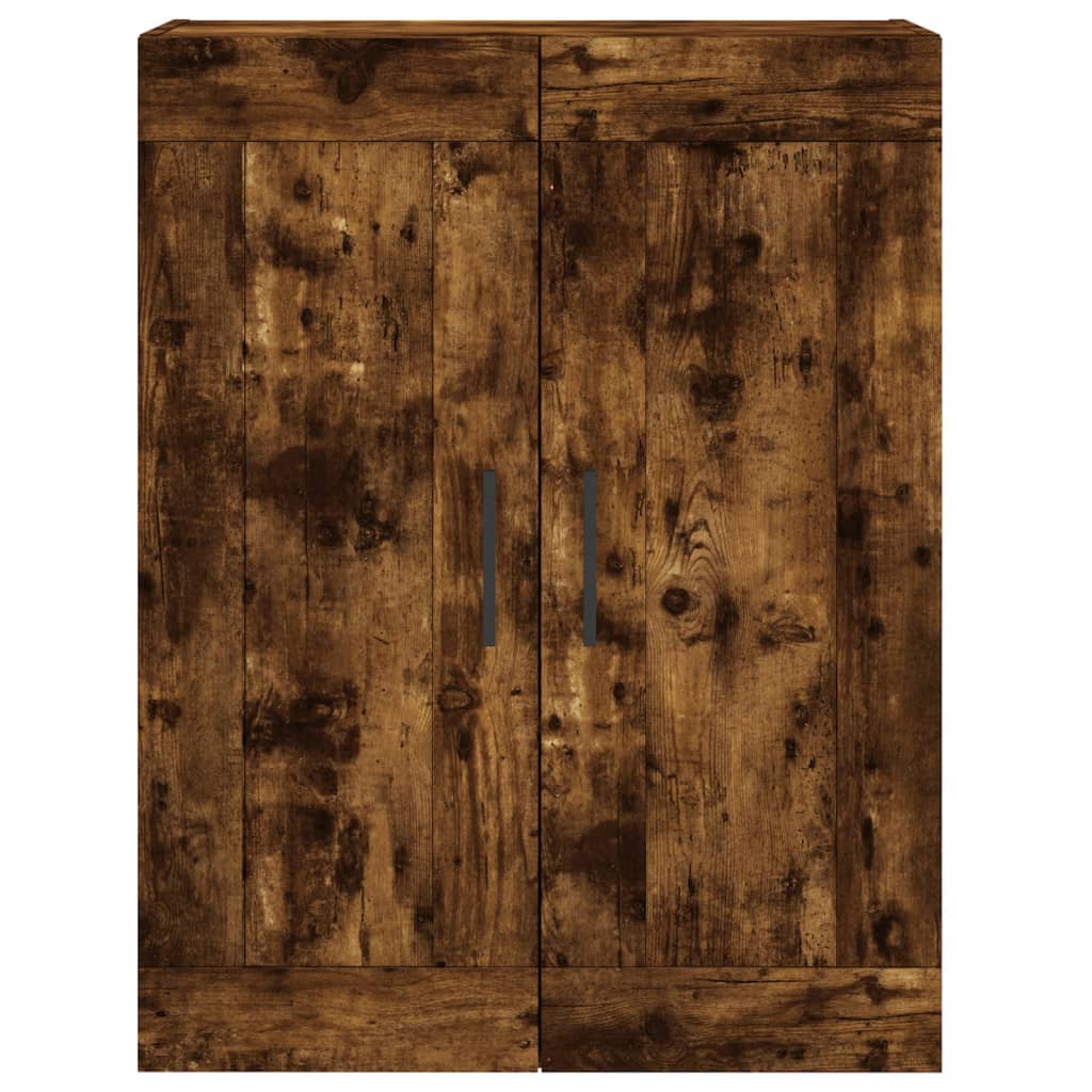 Hoge kast 69,5x34x180 cm bewerkt hout gerookt eikenkleurig