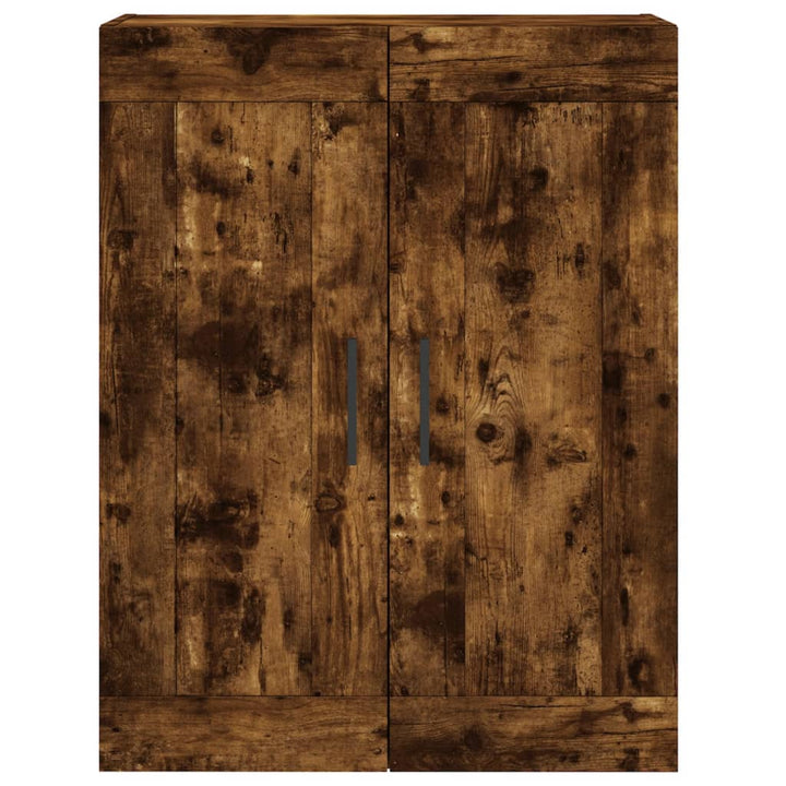 Hoge kast 69,5x34x180 cm bewerkt hout gerookt eikenkleurig