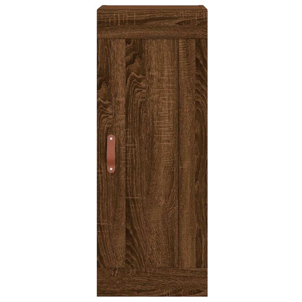 Hoge kast 34,5x34x180 cm bewerkt hout bruin eikenkleur