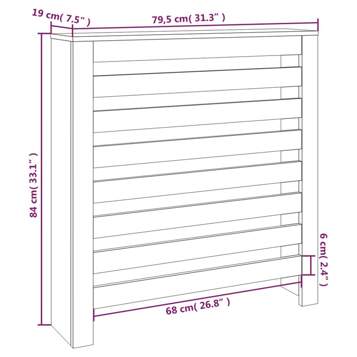 Radiatorombouw 79,5x19x84 cm massief grenenhout