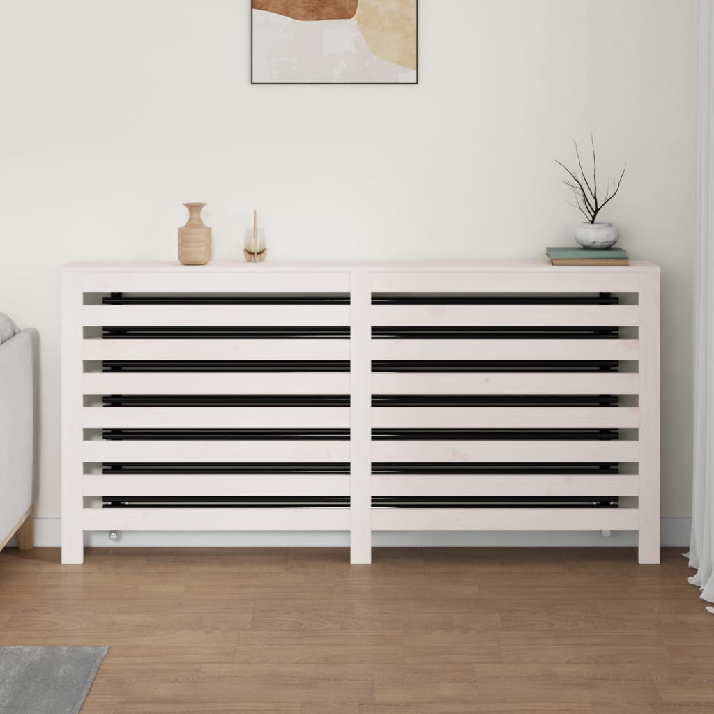 Radiatorombouw 169x19x84 cm massief grenenhout wit