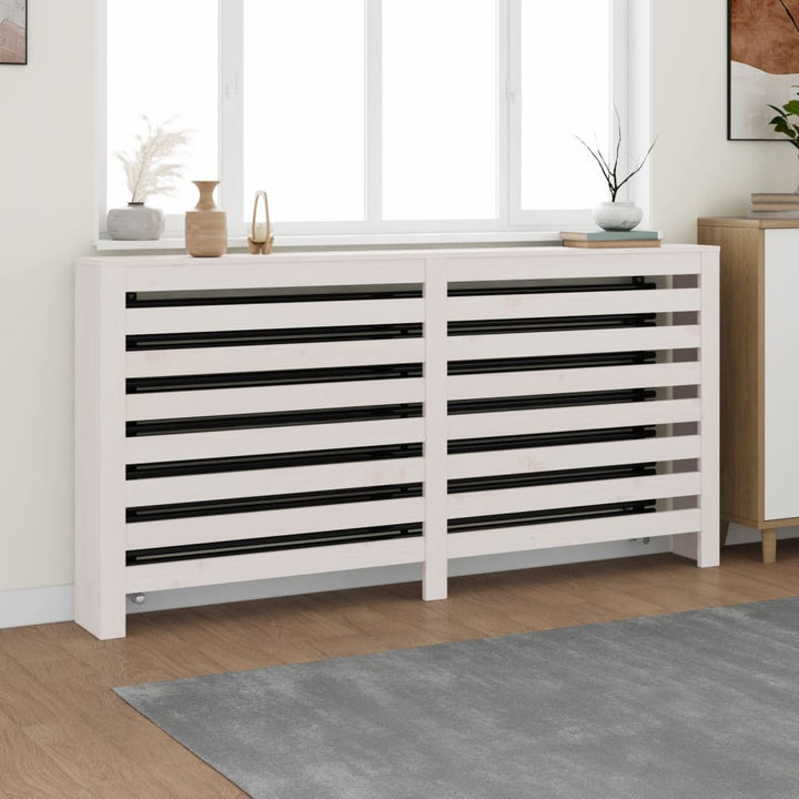 Radiatorombouw 169x19x84 cm massief grenenhout wit