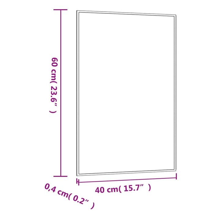 Wandspiegel 40x60 cm rechthoekig glas