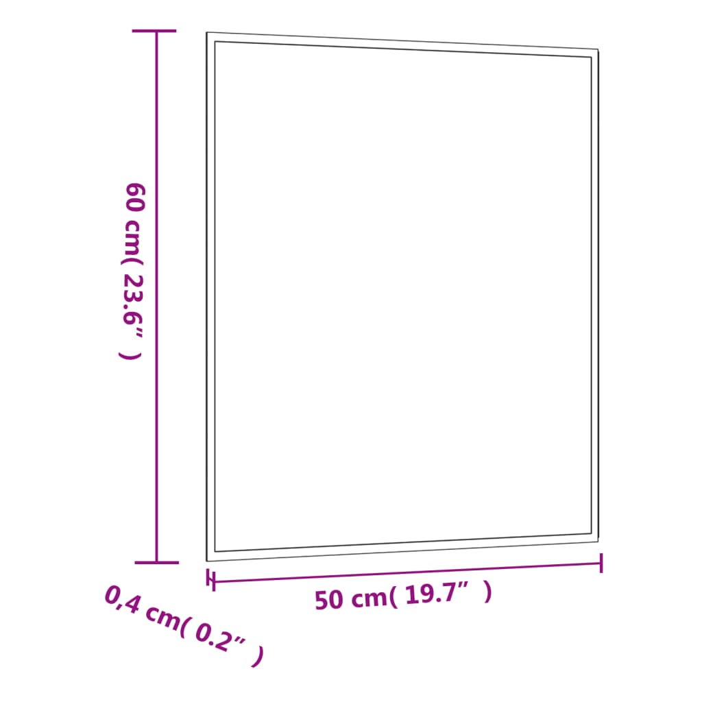 Wandspiegel 50x60 cm rechthoekig glas