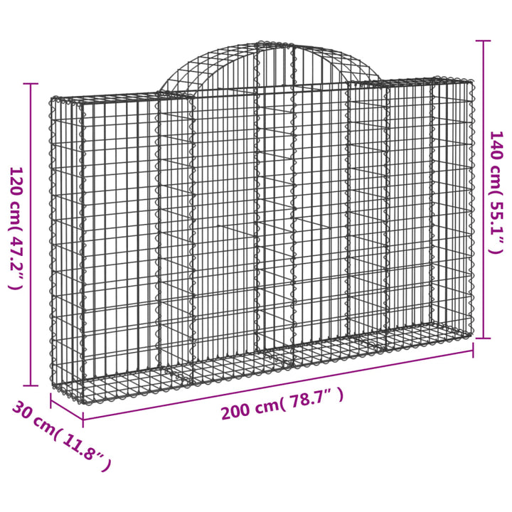 Schanskorven 18 st gewelfd 200x30x120/140 cm ijzer