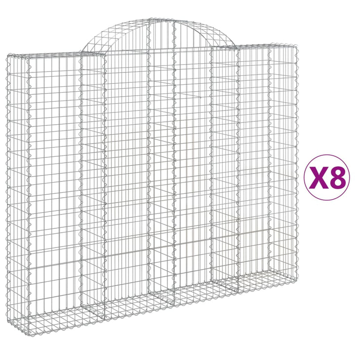 Schanskorven 8 st gewelfd 200x30x160/180 cm ijzer