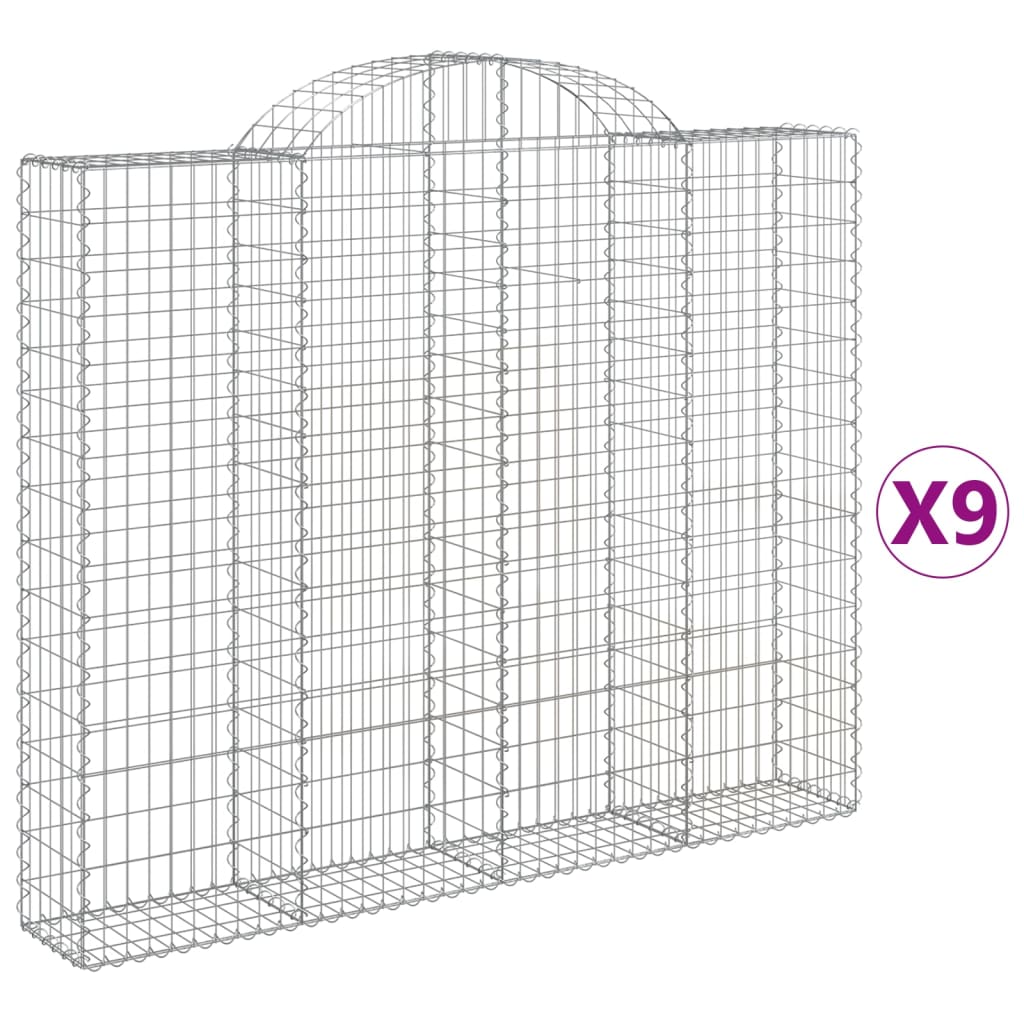 Schanskorven 9 st gewelfd 200x30x160/180 cm ijzer