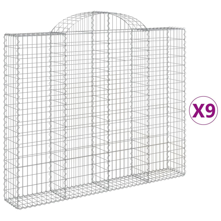 Schanskorven 9 st gewelfd 200x30x160/180 cm ijzer