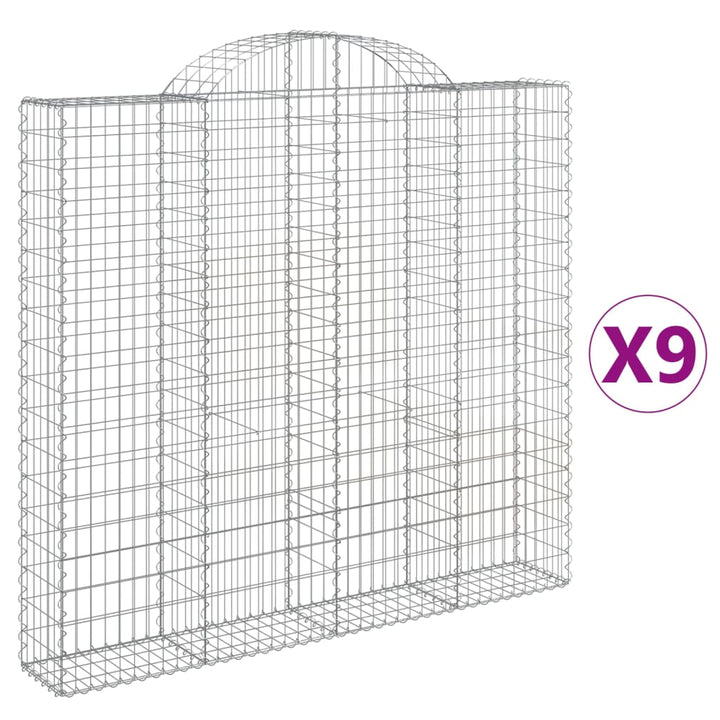 Schanskorven 9 st gewelfd 200x30x180/200 cm ijzer