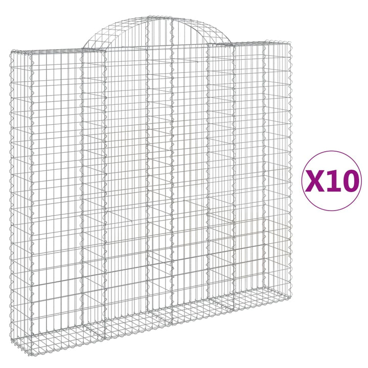 Schanskorven 10 st gewelfd 200x30x180/200 cm ijzer