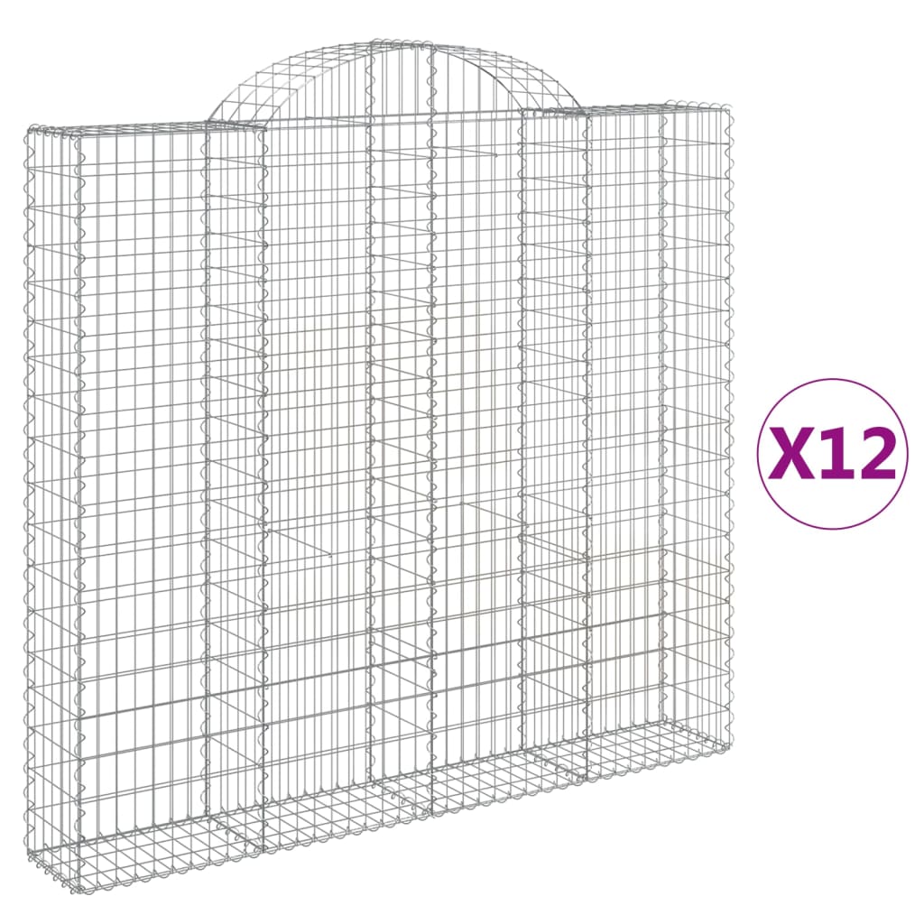 Schanskorven 12 st gewelfd 200x30x180/200 cm ijzer