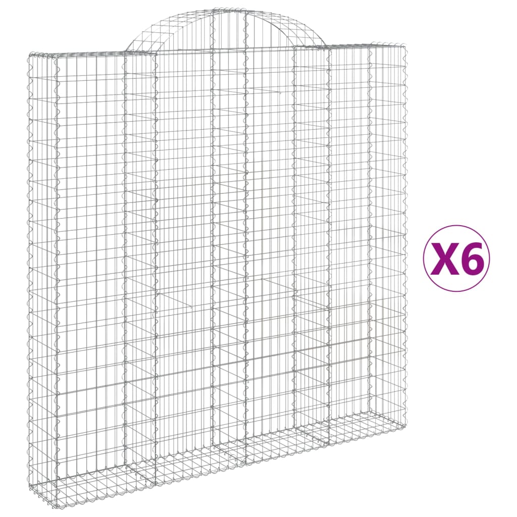 Schanskorven 6 st gewelfd 200x30x200/220 cm ijzer