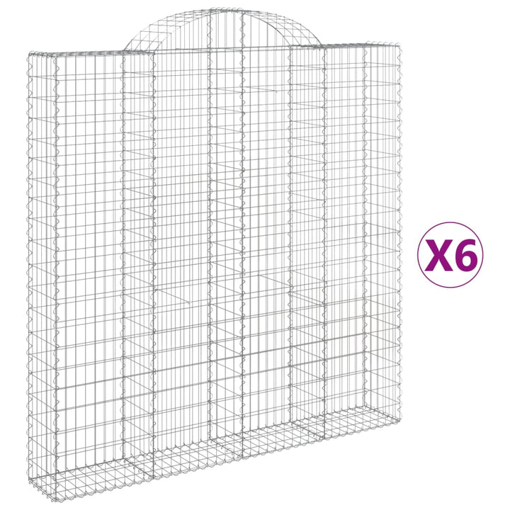 Schanskorven 6 st gewelfd 200x30x200/220 cm ijzer