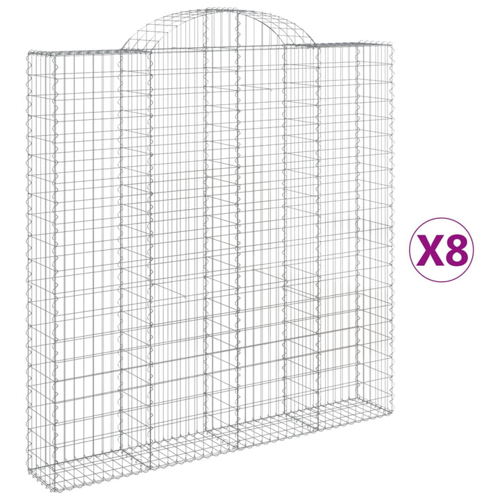 Schanskorven 8 st gewelfd 200x30x200/220 cm ijzer