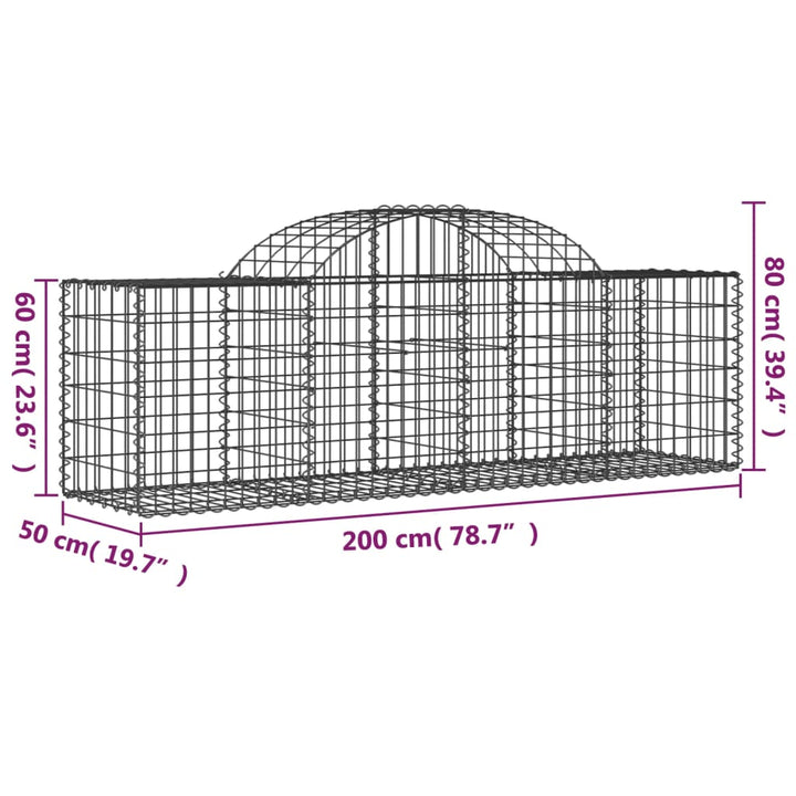 Schanskorven 40 st gewelfd 200x50x60/80 cm ijzer