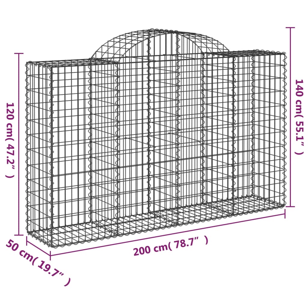 Schanskorven 40 st gewelfd 200x50x120/140 cm ijzer