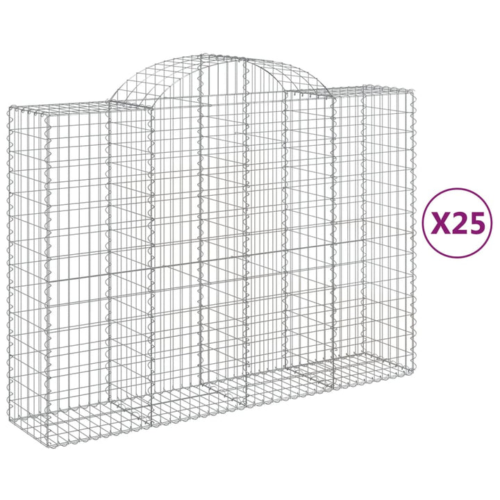 Schanskorven 25 st gewelfd 200x50x140/160 cm ijzer