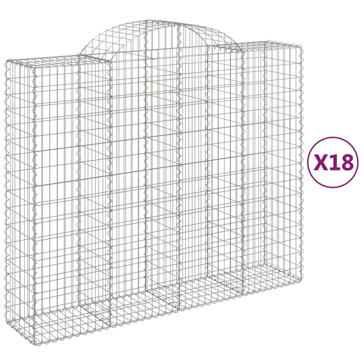 Schanskorven 18 st gewelfd 200x50x160/180 cm ijzer