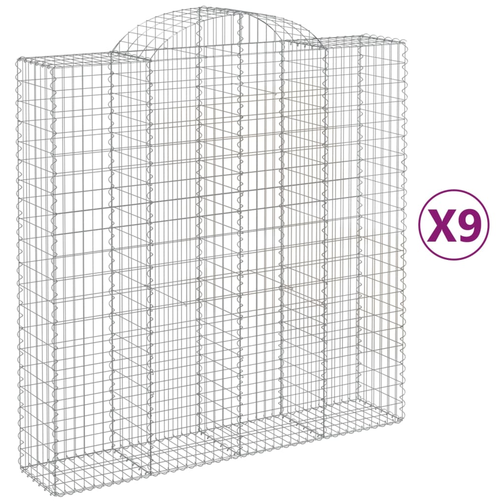 Schanskorven 9 st gewelfd 200x50x200/220 cm ijzer