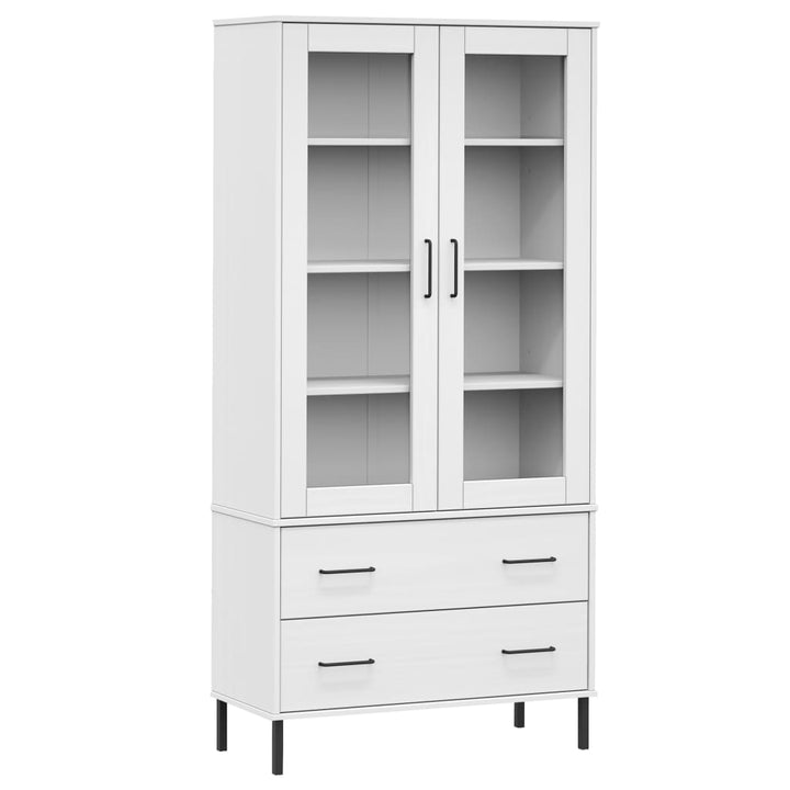 Boekenkast met metalen poten OSLO 85x35x172,5 cm hout wit