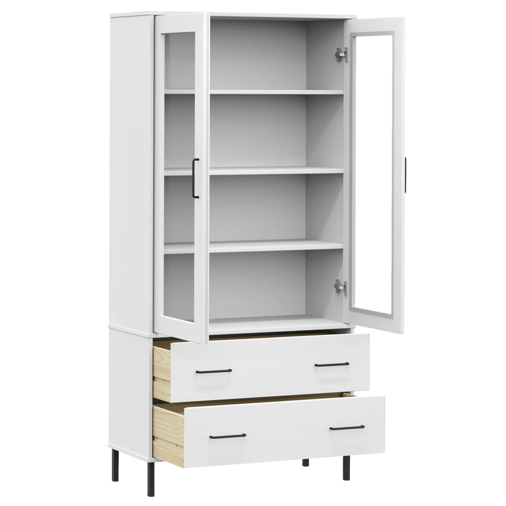 Boekenkast met metalen poten OSLO 85x35x172,5 cm hout wit