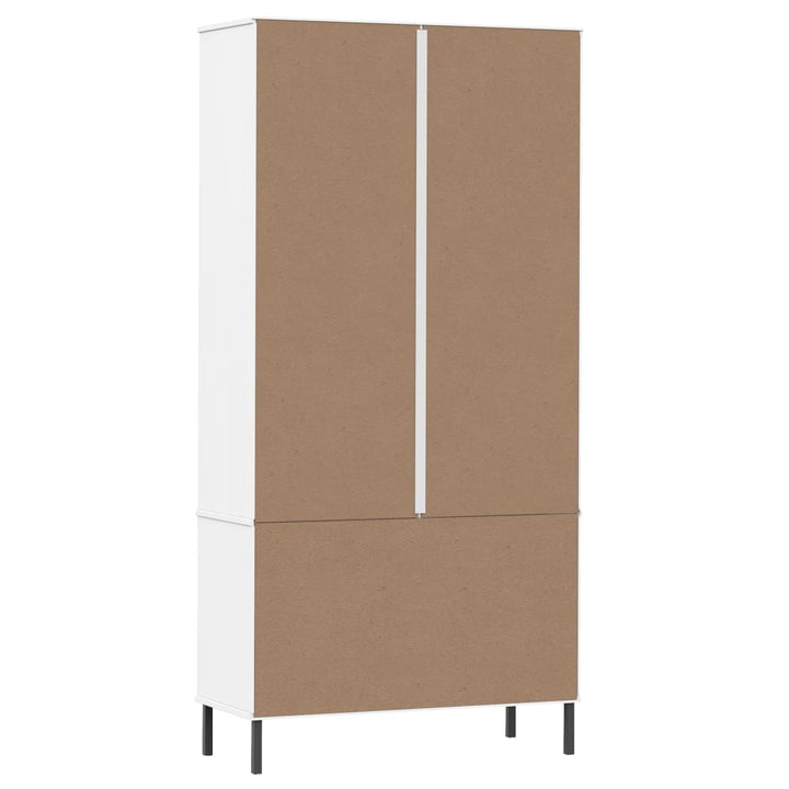 Boekenkast met metalen poten OSLO 85x35x172,5 cm hout wit