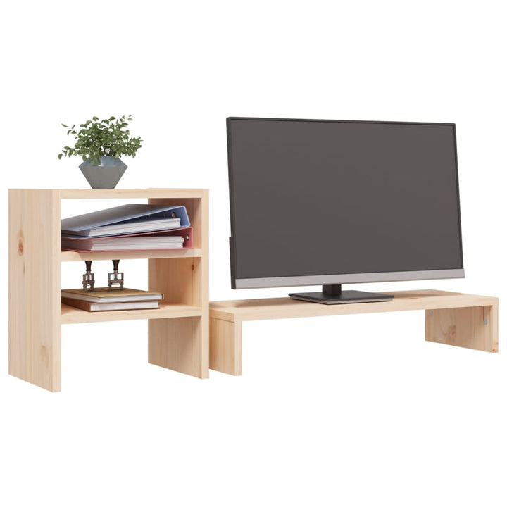 Monitorstandaard 81x20x30 cm massief grenenhout