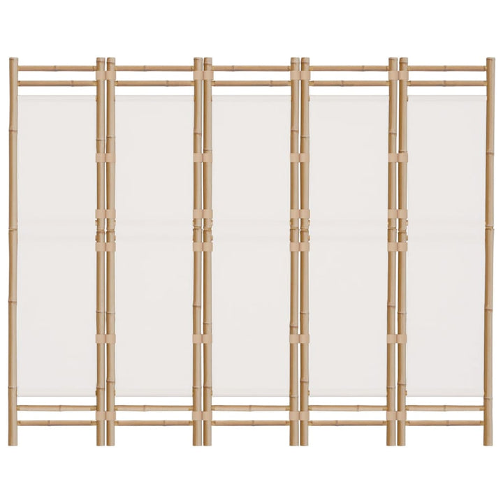 Kamerscherm 5-panelen inklapbaar 200 cm bamboe en canvas