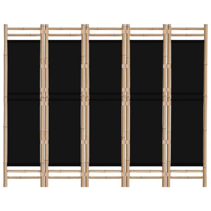 Kamerscherm 5-panelen inklapbaar 200 cm bamboe en canvas