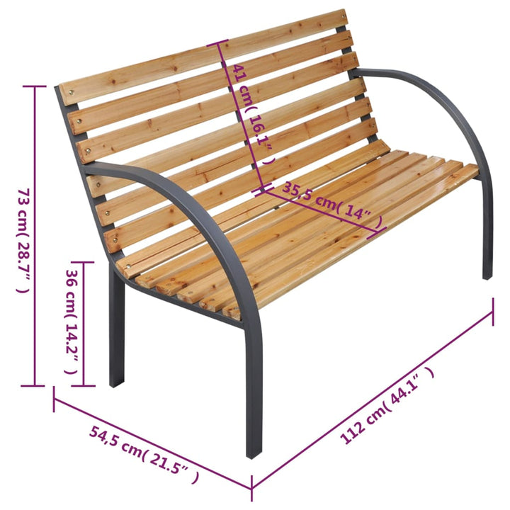 Tuinbank 112 cm massief vurenhout