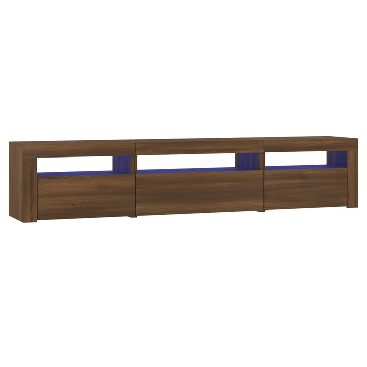 Tv-meubel met LED-verlichting 195x35x40 cm bruin eikenkleur