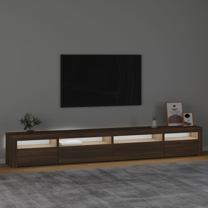 Tv-meubel met LED-verlichting 270x35x40 cm bruin eikenkleur