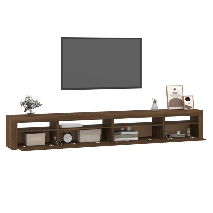 Tv-meubel met LED-verlichting 270x35x40 cm bruin eikenkleur