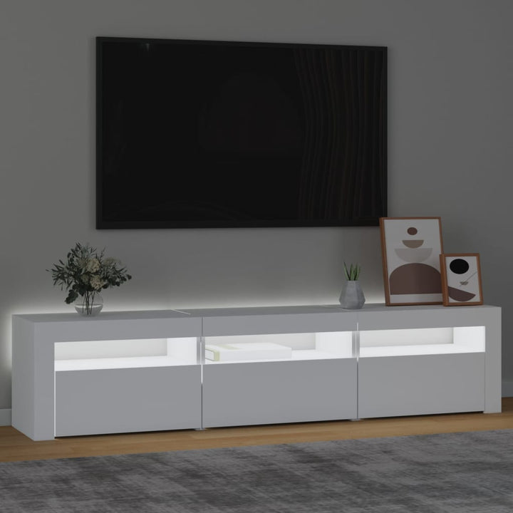 Tv-meubel met LED-verlichting 180x35x40 cm wit