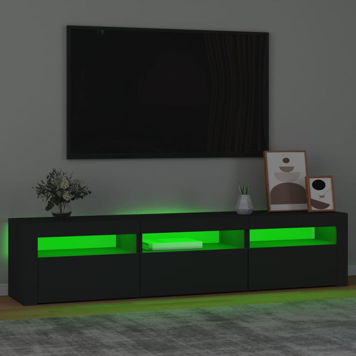 Tv-meubel met LED-verlichting 180x35x40 cm zwart